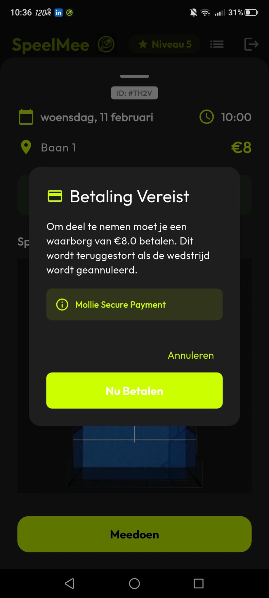 Payment Screen